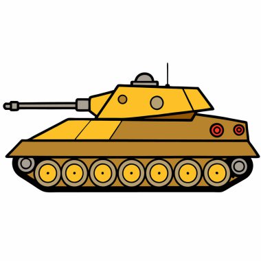 Tank düz biçim vektörü izole edilmiş beyaz arkaplan