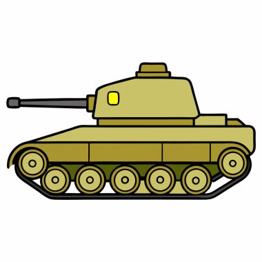 Tank düz biçim vektörü izole edilmiş beyaz arkaplan