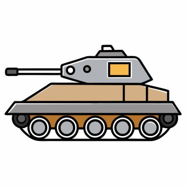 Tank düz biçim vektörü izole edilmiş beyaz arkaplan