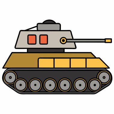 Tank düz biçim vektörü izole edilmiş beyaz arkaplan