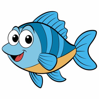 Bluegill balığı beyaz arkaplanda düz vektör çizimini izole etti