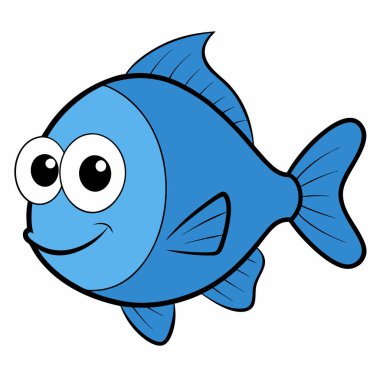 Bluegill balığı beyaz arkaplanda düz vektör çizimini izole etti
