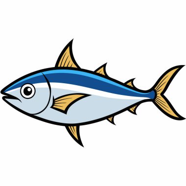 Bonito fish isolated flat vector illustration on white background clipart