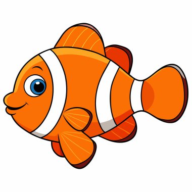 Clownfish fish isolated flat vector illustration on white background clipart