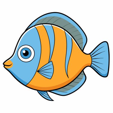 Discus fish isolated flat vector illustration on white background clipart