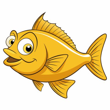 Halibut balığı beyaz arkaplanda düz vektör çizimini izole etti