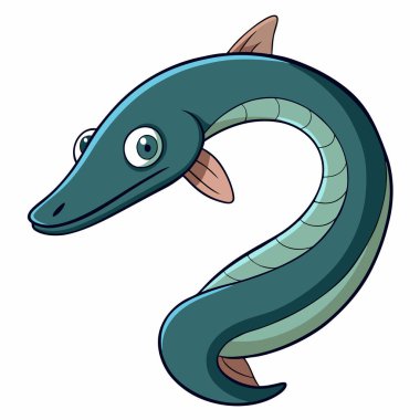 Lamprey fish isolated flat vector illustration on white background clipart