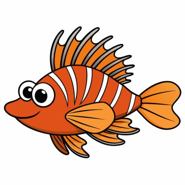 Lionfish fish isolated flat vector illustration on white background clipart