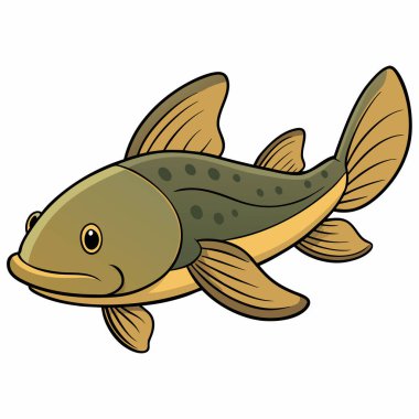 Pleco fish isolated flat vector illustration on white background clipart