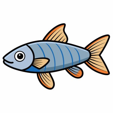 Rainbowfish isolated flat vector illustration on white background clipart