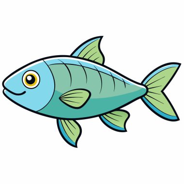 Rainbowfish isolated flat vector illustration on white background clipart