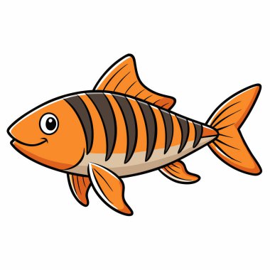 Tigerfish isolated flat vector illustration on white backgrou clipart