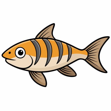 Tigerfish isolated flat vector illustration on white backgrou clipart