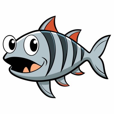 Tigerfish isolated flat vector illustration on white backgrou clipart