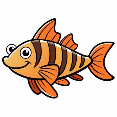 Tigerfish isolated flat vector illustration on white backgrou clipart