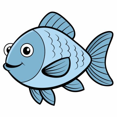 Tilapia balığı beyaz arkaplanda düz vektör çizimini izole etti