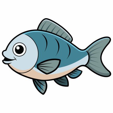 Tilapia balığı beyaz arkaplanda düz vektör çizimini izole etti