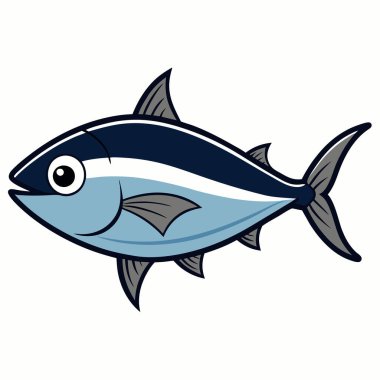 Yellowtail fish isolated flat vector illustration on white background clipart