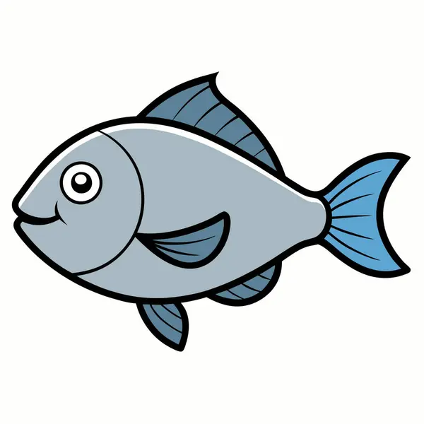 Tilapia balığı beyaz arkaplanda düz vektör çizimini izole etti