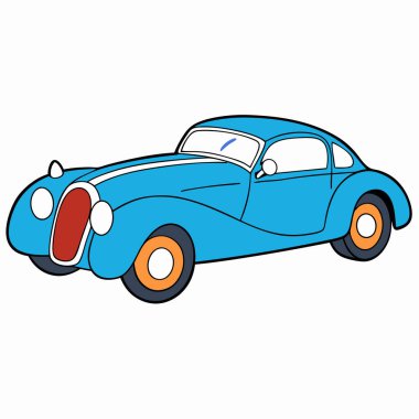 bugatti araba çizimi düz vektör tasarımı