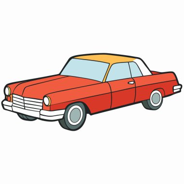 Cadillac araba çizimi düz vektör tasarımı