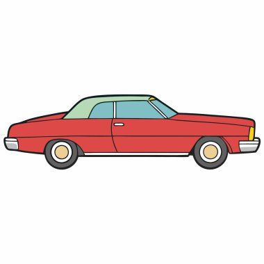Cadillac araba çizimi düz vektör tasarımı