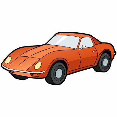 Corvette araba çizimi düz vektör tasarımı