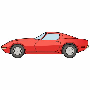 Corvette car illustration flat vector design clipart