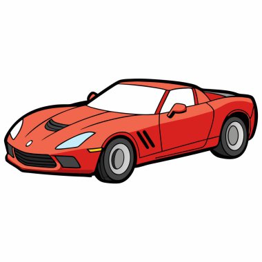 Corvette car illustration flat vector design clipart