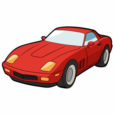 Corvette araba çizimi düz vektör tasarımı
