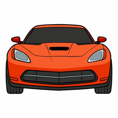 Corvette car illustration flat vector design clipart