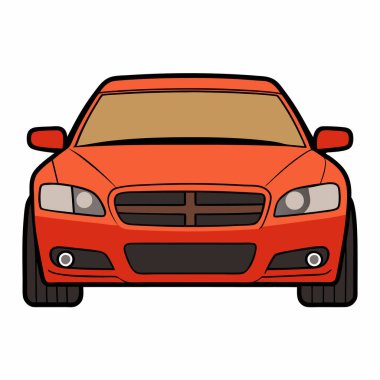 Dodge araba çizimi düz vektör tasarımı