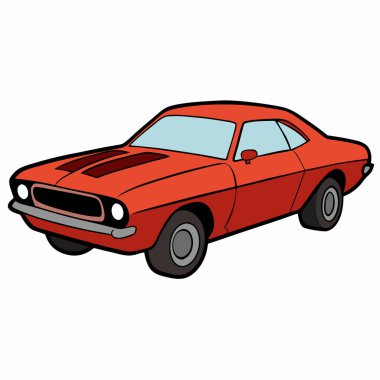Dodge araba çizimi düz vektör tasarımı