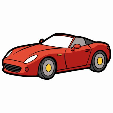 Ferrari çizimi düz vektör tasarımı