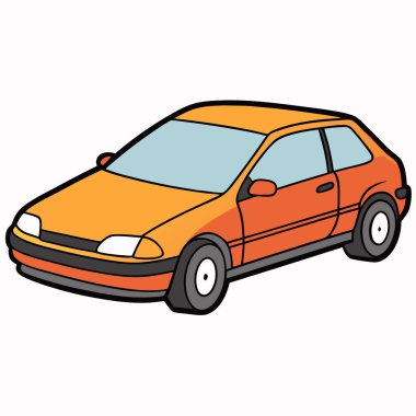 Honda araba çizimi düz vektör tasarımı