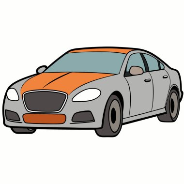 Jaguar car illustration flat vector design clipart