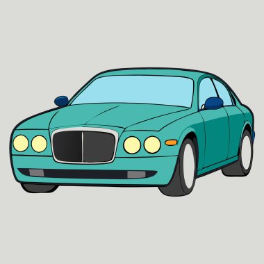 Jaguar car illustration flat vector design clipart