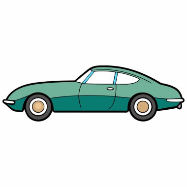 Jaguar car illustration flat vector design clipart