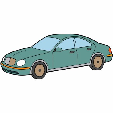 Jaguar car illustration flat vector design clipart