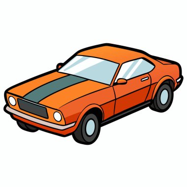 Mustang araba çizimi düz vektör tasarımı