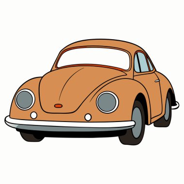 Porsche araba çizimi düz vektör tasarımı