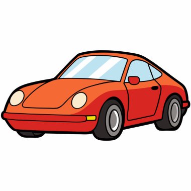 Porsche araba çizimi düz vektör tasarımı