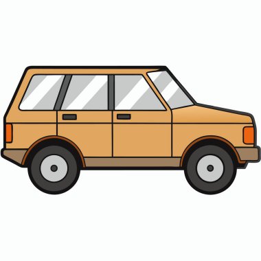 Range Rover çizimi düz vektör tasarımı