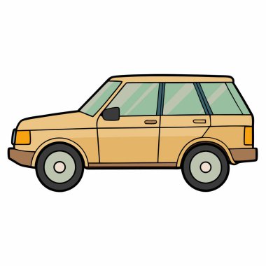 Range Rover çizimi düz vektör tasarımı