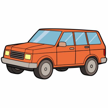 Range Rover çizimi düz vektör tasarımı