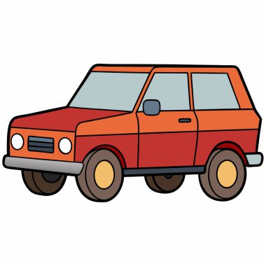 Range Rover çizimi düz vektör tasarımı