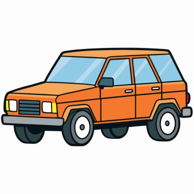 range rover car illustration flat vector design clipart