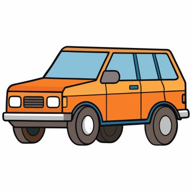 Range Rover çizimi düz vektör tasarımı