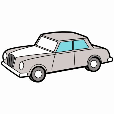 Rolls-Royce araba çizimi düz vektör tasarımı