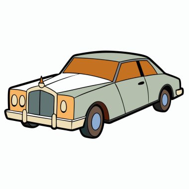 Rolls-Royce araba çizimi düz vektör tasarımı